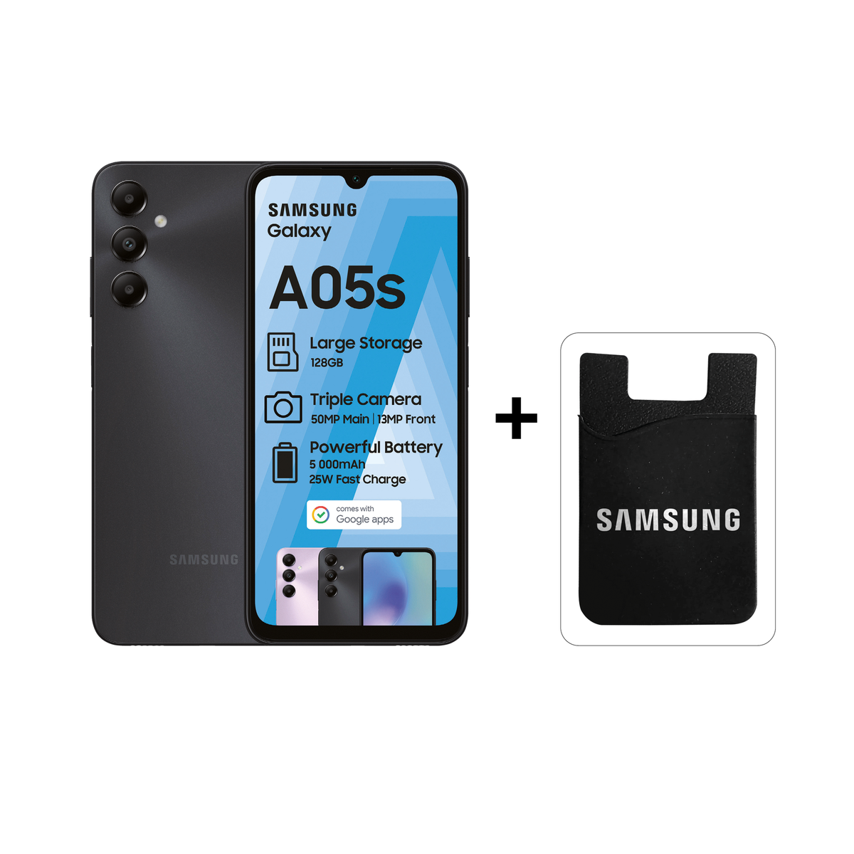Samsung Galaxy A05s 128GB LTE Dual Sim - Black + Card Holder