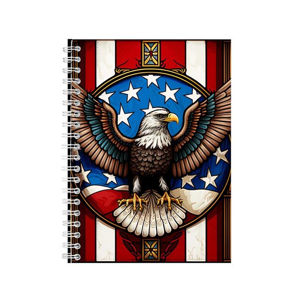 USA Flag Stain Glass Notebook Gift Idea Notepad Pad 77