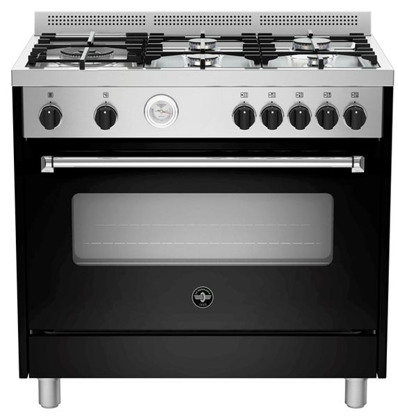 La Germania Americana 90cm Gas Stove 5 Gas Burners 9MF Electric Oven Black