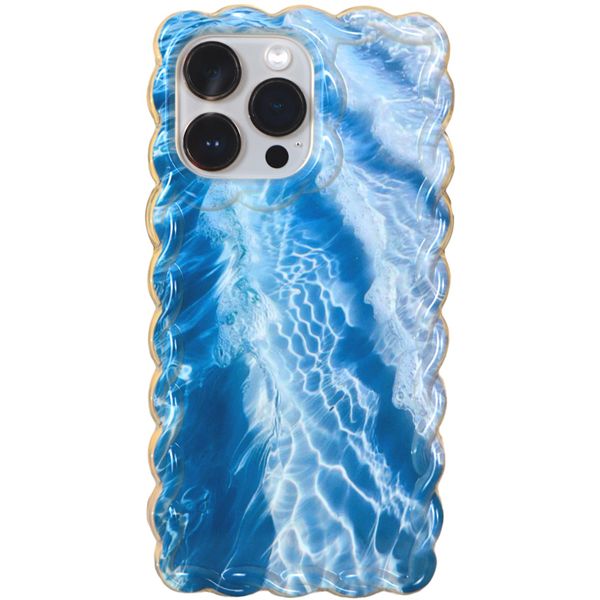 Sea Phone Case with Pleated Edges for iPhone 14 Pro