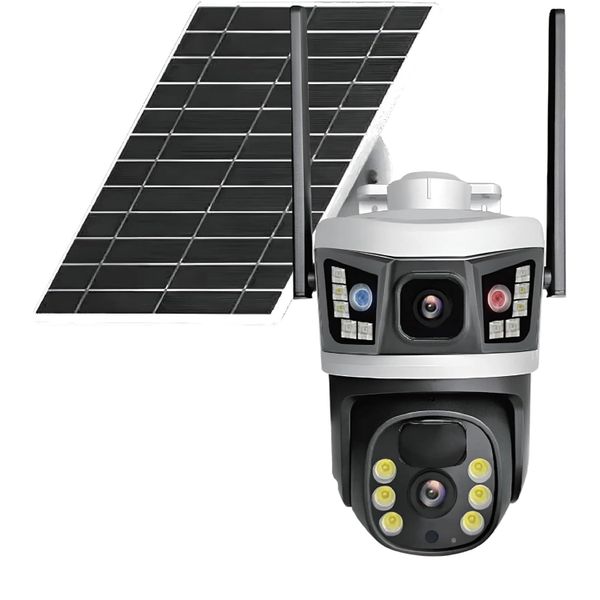 Intelligent Solar Powered PTZ Camera 4G Dual-Lens Zoom Outdoor Security