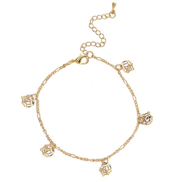 Lily &amp; Rose Flower Charm Anklet Chain