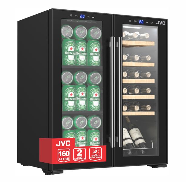 JVC 160 Litre Double Door Wine&amp;Beverage Cooler Model Number WG-NRFW16B5S
