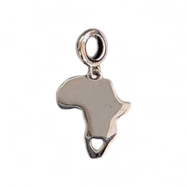 925 Sterling Silver Charm, Africa Map Charm for Bracelet, Charm for Women