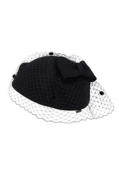Fascinator Wedding Hat with Veil Vintage Bow