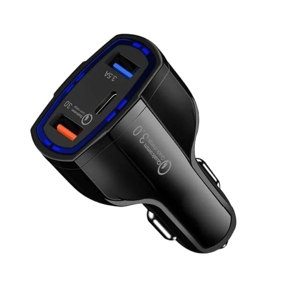 QC3.0 Dual USB Type C PD Car Charger 7A 3 in 1 Car Phone Fast Charger