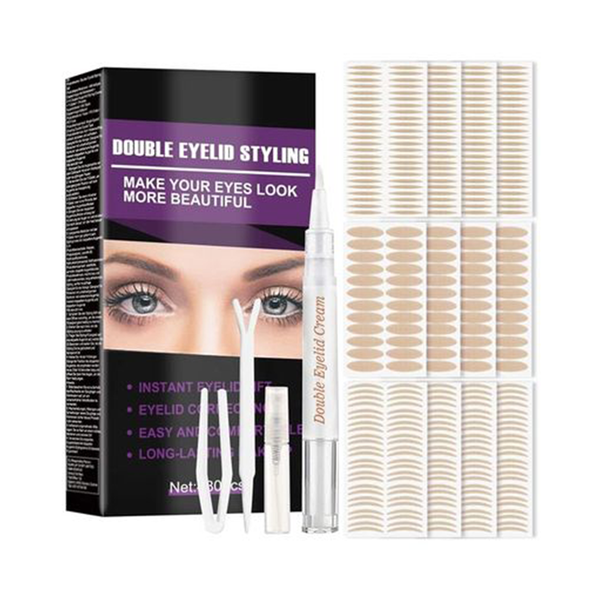 480-Piece Waterproof Double Eyelid Tape with Forked Rod and Tweezers