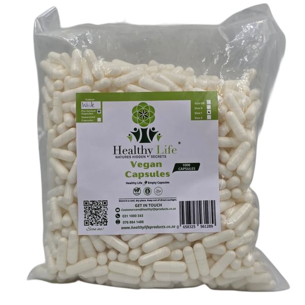 Healthy Life - White Empty GELATINE Capsules Size 1 - 1000 in a Pack