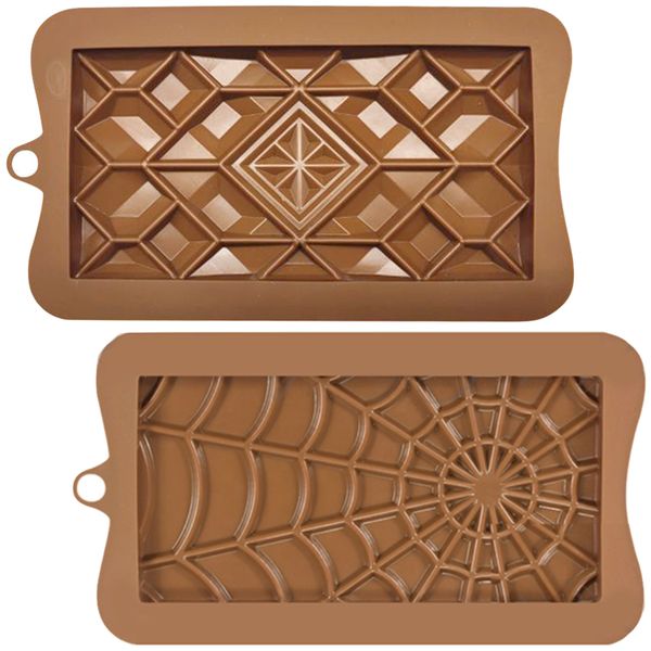 Kitchen 2 Piece Multifunctional Silicone Chocolate Slab Moulds Cool (18x10cm)