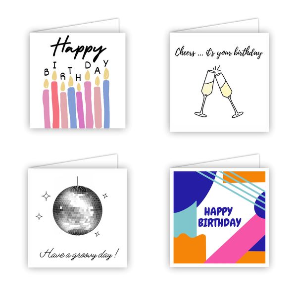 Birthday Card Pack - 24 Cards and 24 Envelopes Per Pack
