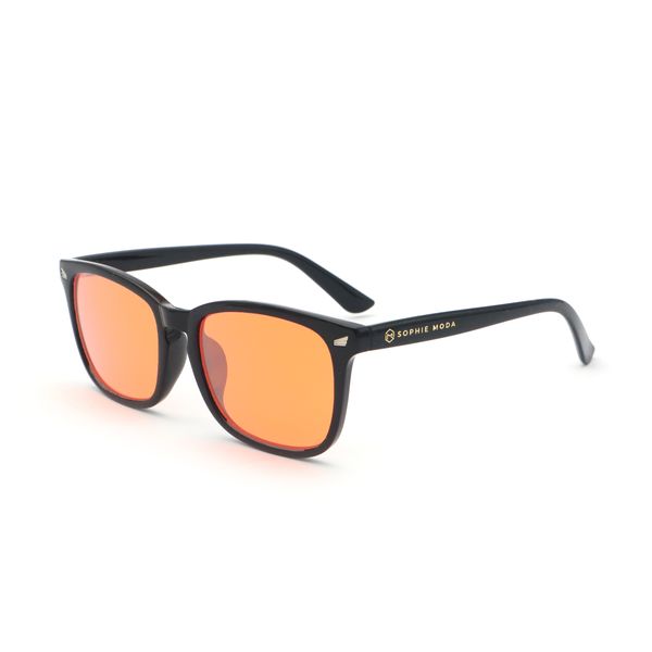 Sophie Moda Glasses: 98% Anti-Blue Light Night Sleep Amber - Classic