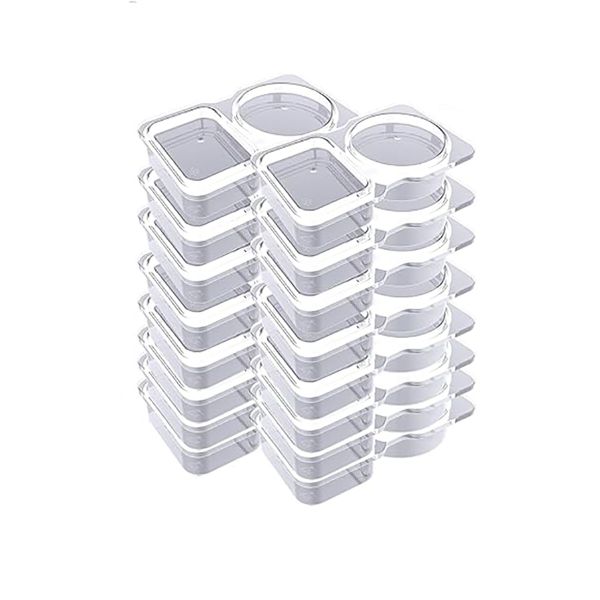 20 Piece Double Compartment Condiment Container With Lids Snack Sauces Box
