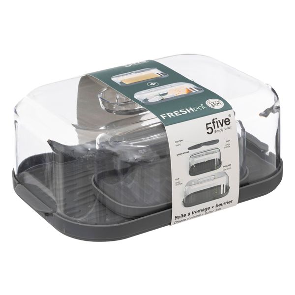 5five Acrylic Cheese Box and Butter Dish Set including Spreader