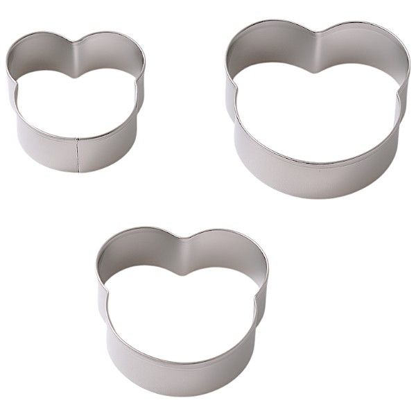 3 Piece - Stainless Steel Bear Cookie Cutter Set With Three Different Sizes