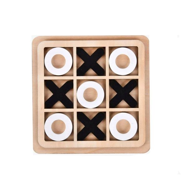 Wooden Board Game Competitive X O Blocks for Coffee Table Deco