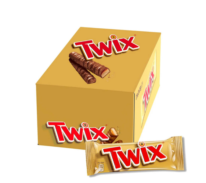 Twix Chocolate Biscuit Twin Bars 50g (Pack of 24)