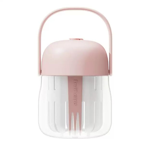 250ml Fruit Shaker Cup with Straw Slot, Handle &amp; Fork