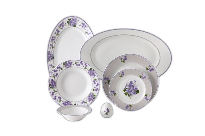 Zarin Home Porcelain - JASMIN VIOLET Dinner Set - 28 Piece