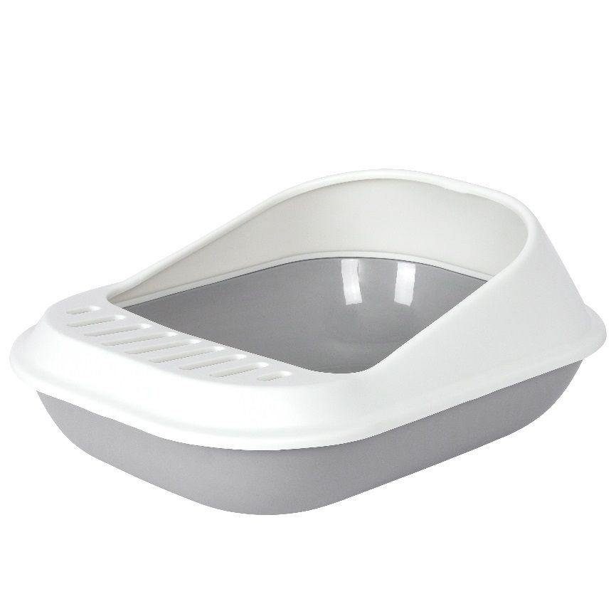 UrbanPets Deluxe Shell Cat Litter Box High Sides with Litter Scoop