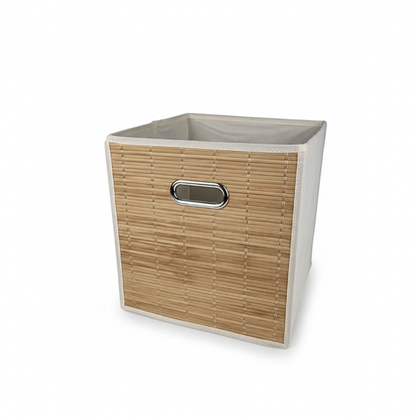 Modern Non-Woven Bamboo Storage Box - High-Capacity Structured Organisation