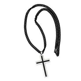 Black and Silver Large Cross Necklace | Shop Today. Get it Tomorrow ...