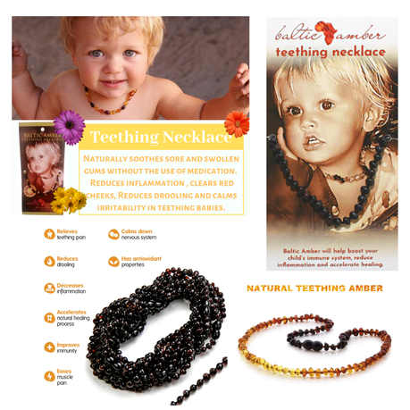 Raw fashion amber teething necklace