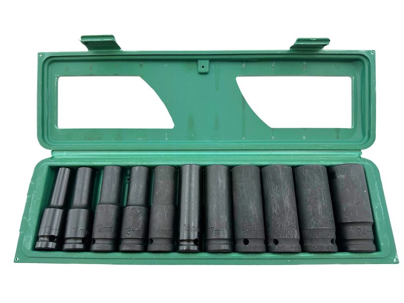 AIYI 11-Piece 1/2 Inch Impact Socket Set -Sizes 10-24mm AY187-017