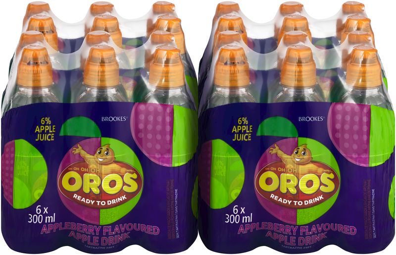 Brookes Oros Ready To Drink Bouncing Apple Berry 24 x 300ml