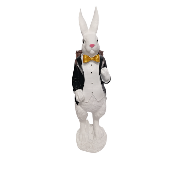 Rabbit with gold bowtie 50cm