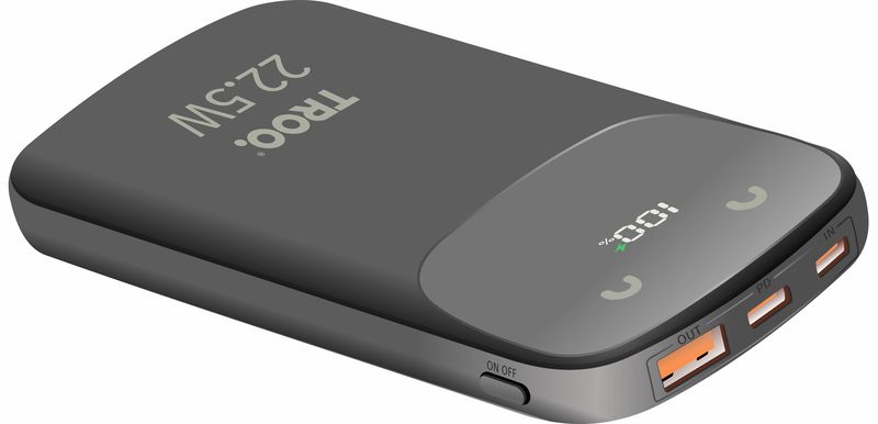 TROO Certified 10000mAh PD Fast Charge 22.5W Powerbank (USB A + 2 X Type C)