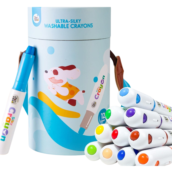 Jar Meló - Washable Silky Crayons - Twistable with 3 Effects - 12 Colours