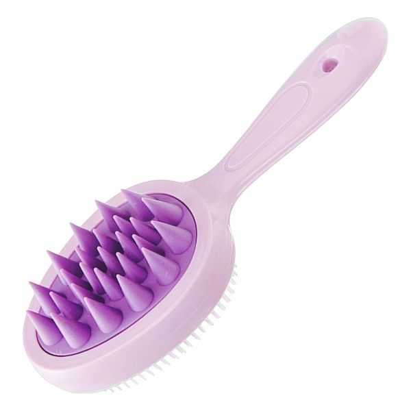Detangling Wet &amp; Dry Hair Brush With Dual-Sided Silicone Bristles - Purple