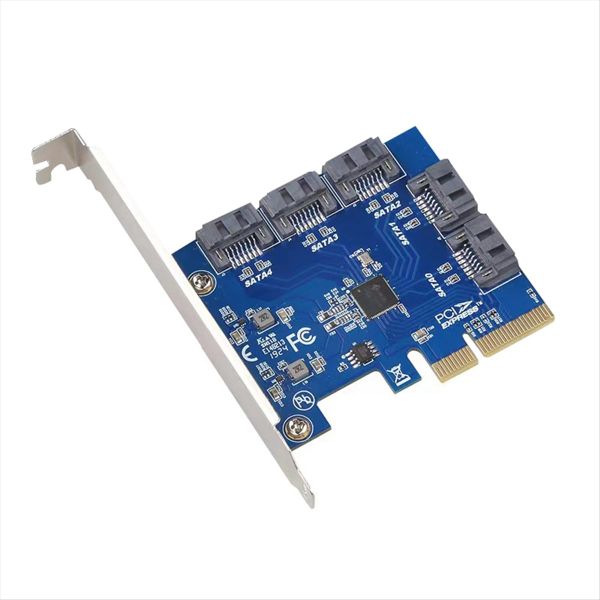 Pci-E Riser Card Pcie 3.0-4X To 5 Sata Expansion Card