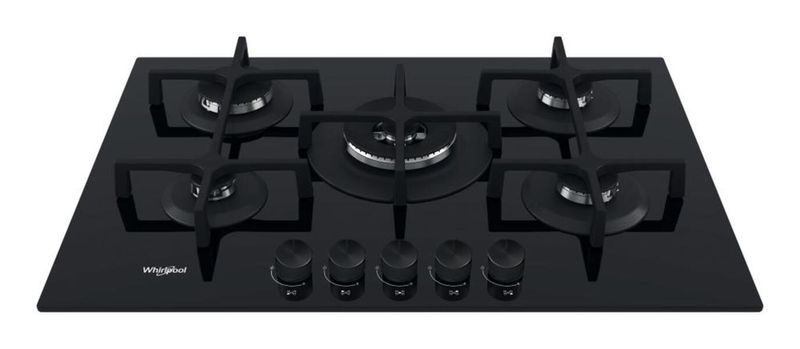 Whirlpool 75cm Gas Hob 5 Gas Burners Black - GOA7523/NB1