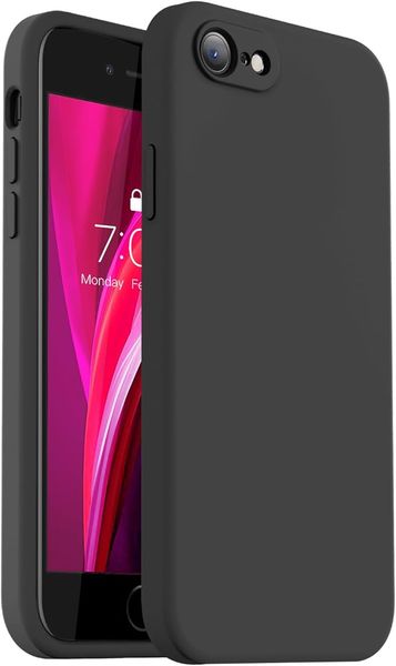 Soft Liquid Silicone Protective Case Cover Compatible with iPhone 7 -Black