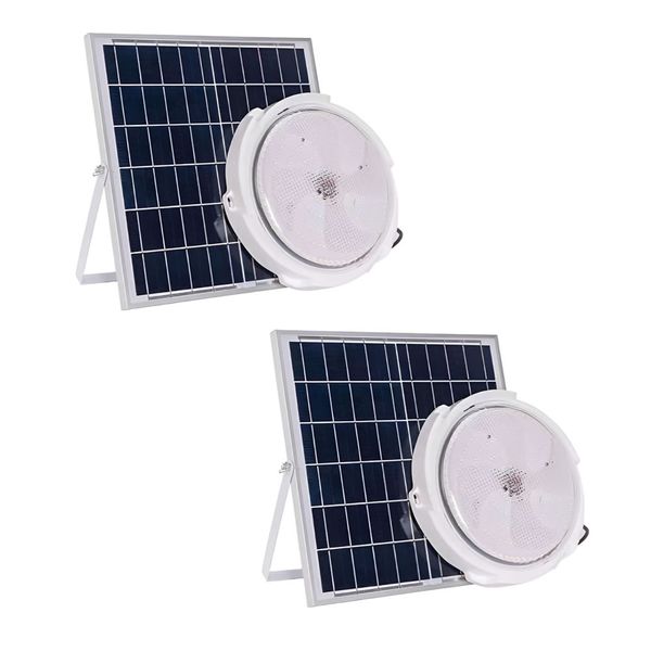 Set Of 2 50W Solar Powered LED Ceiling Light With Panel S24-11-4