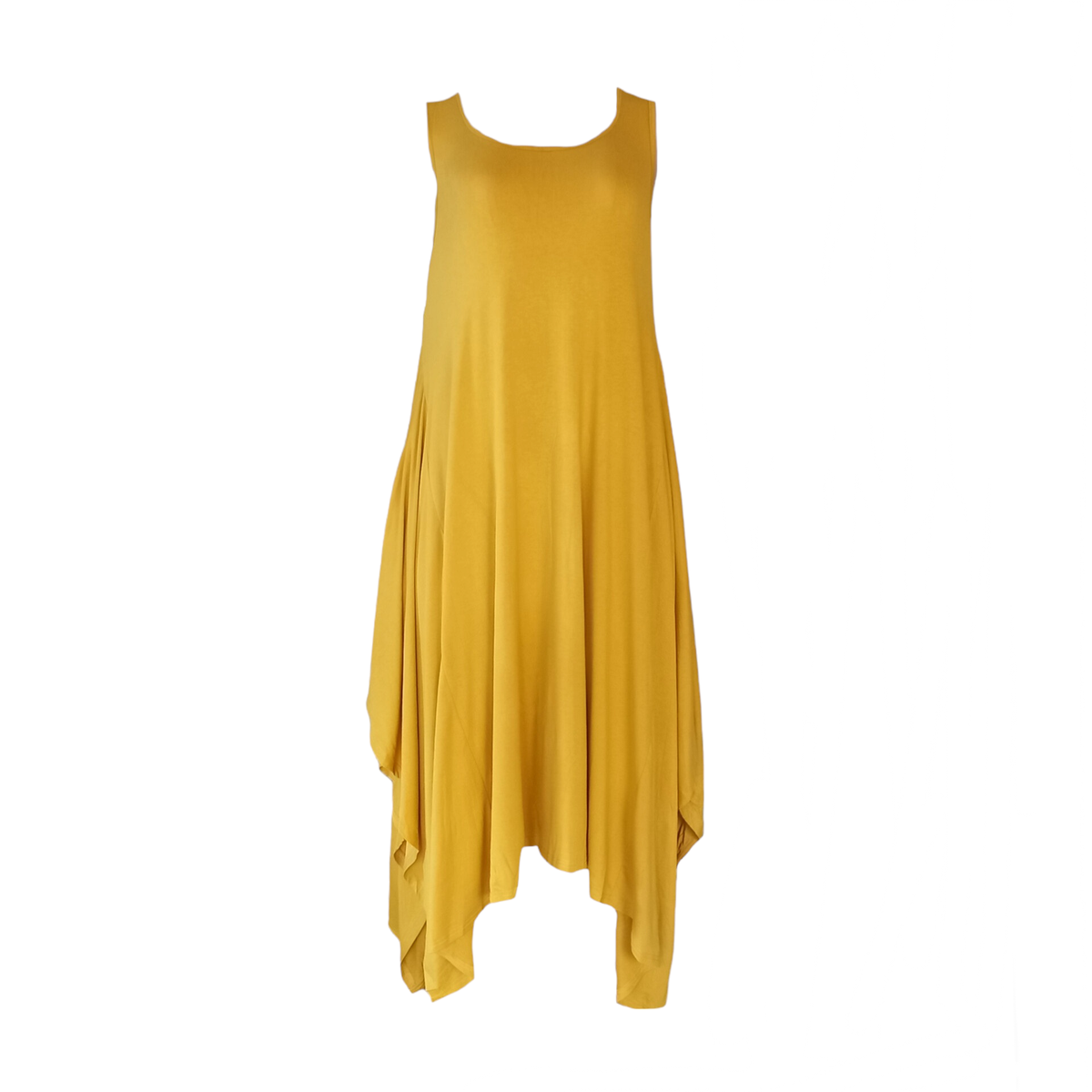 Ladies' Sleeveless Dress with side Pockets - Mustard Yellow | Shop ...