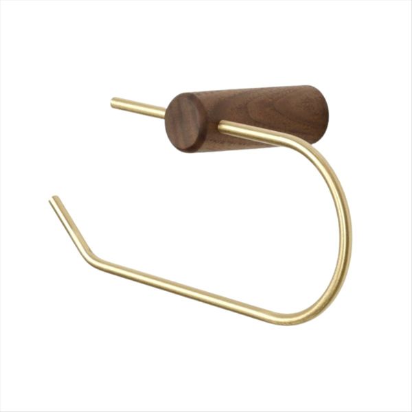 Wooden Tissue Holder Brass Toilet Paper Holder Toilet Storage Accessory Rol