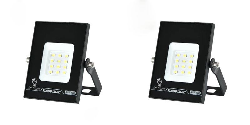 Set of 2 Dr Light 10W Mini SMD Slim LED Flood Lights for Outdoor