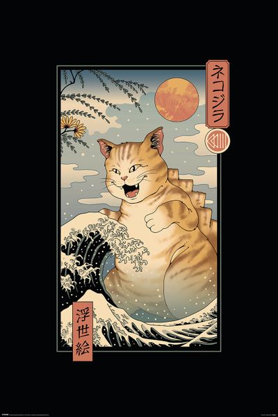 Vincent Trinidad - Catzilla Ukiyoe Poster