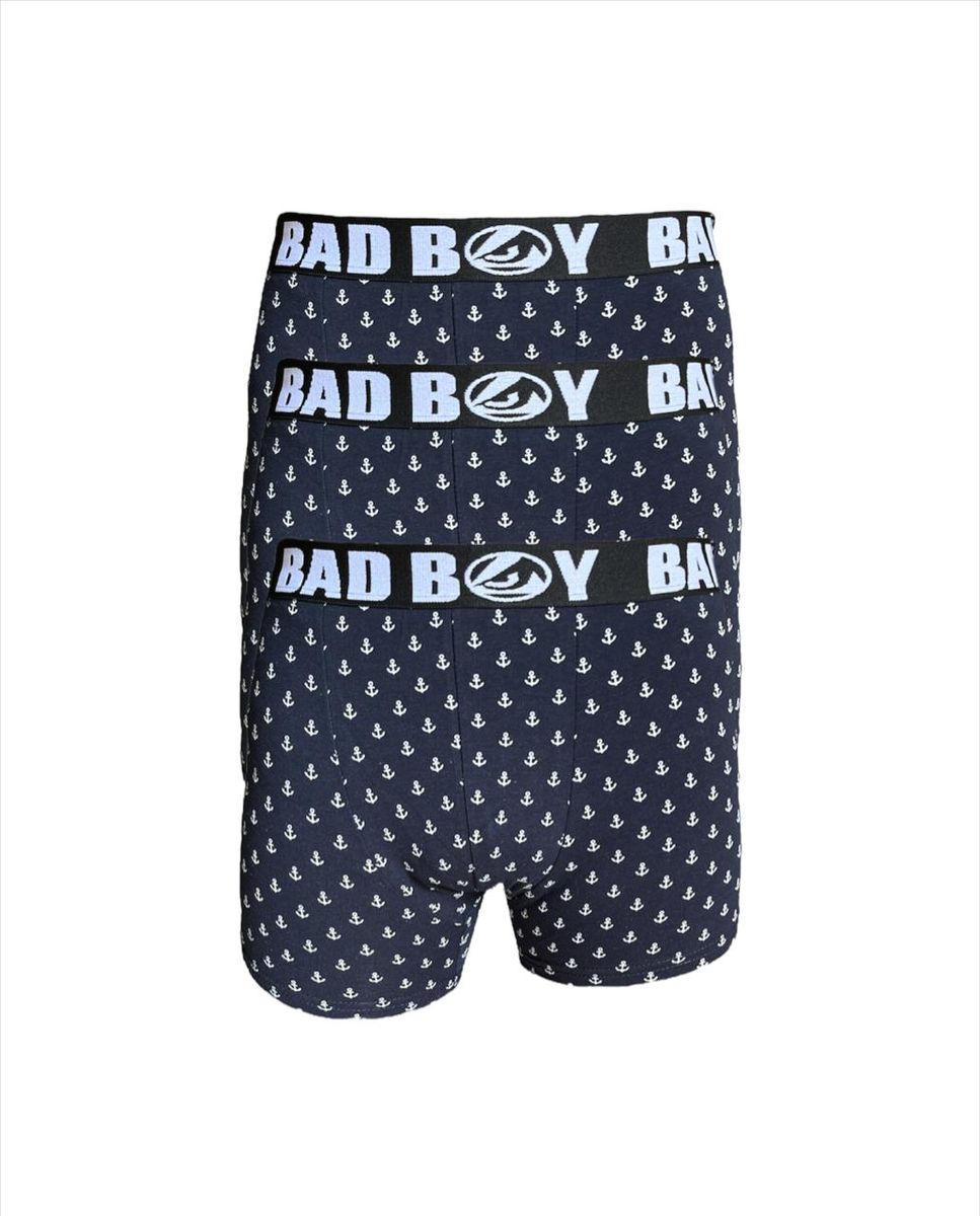 Bad Boy Cotton Boxer Underwear For Men Anchor Blue Pack Of 3 Buy