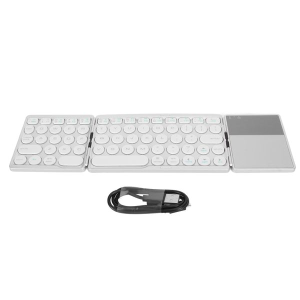Round Foldable Keyboard 64 Keys, 140mAh, Silver
