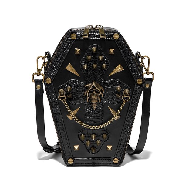 Coffin Skull Dark Motorcycle Shoulder Crossbody Bag