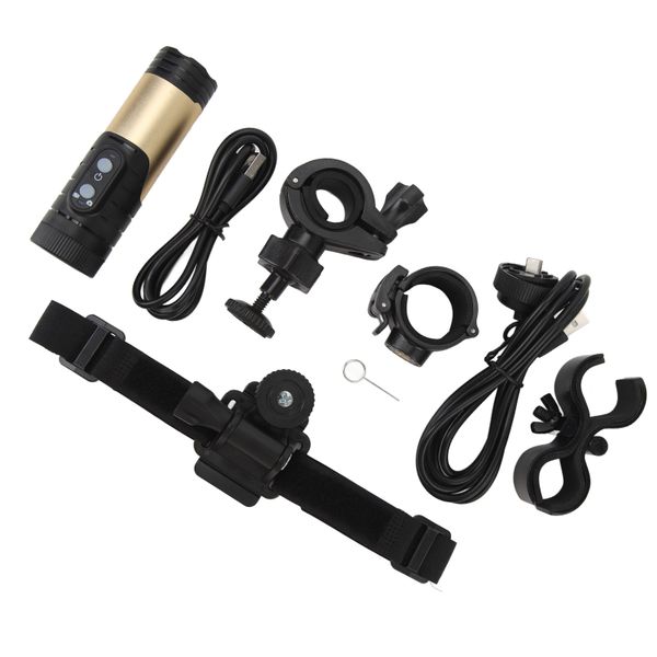 Outdoor Sports Camera, WiFi, IP66, compatible with Motorcycle, Gold