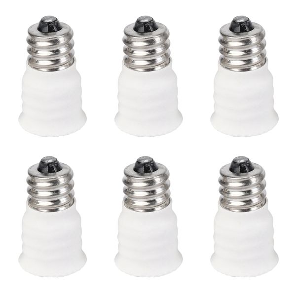 6X E12 To E14 White Bulb Converter Led Light Holder Lamp Adapter