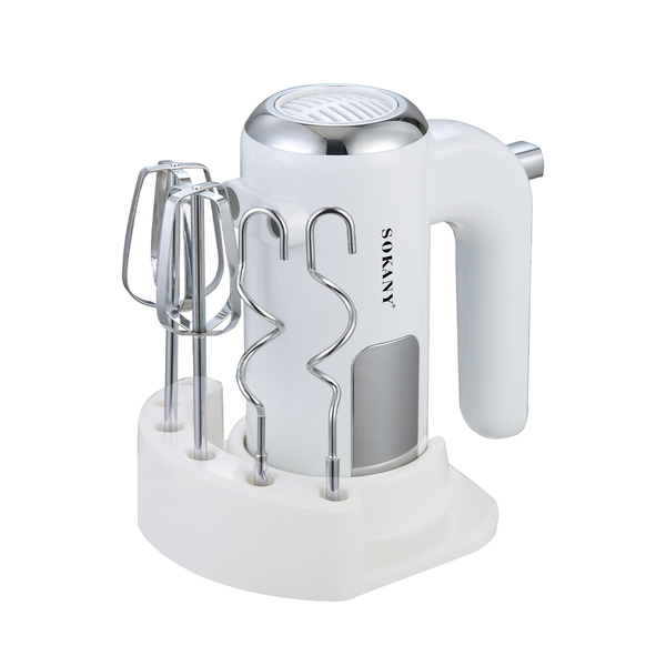 Sokany 5-Speed Hand Mixer with Stainless Steel Beaters &amp; Dough Hooks