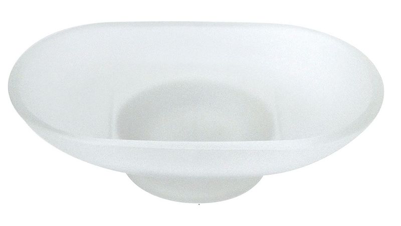 Elegant Glass Soap Dish Oval Replacement - Frosted