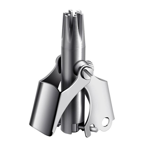 Men Manual Stainless Steel Blades Nose Hair Trimmer