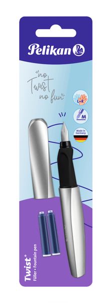 Pelikan Fountain pen Twist P457 silver M + 2 TP blister