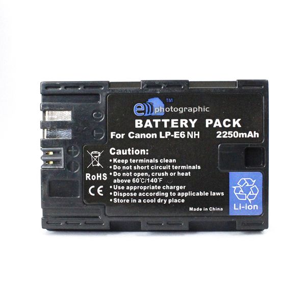 E-Photographic 2250 mAh Lithium Battery for Canon DSLR &amp; Mirrorless LP-E6NH